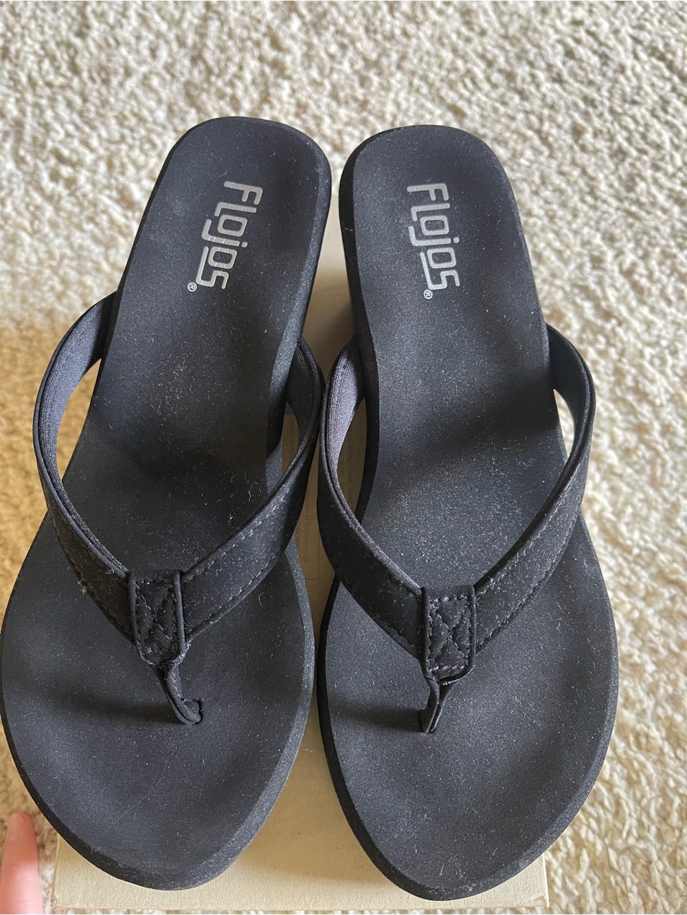 Flojos Black Women's Thong Sandals